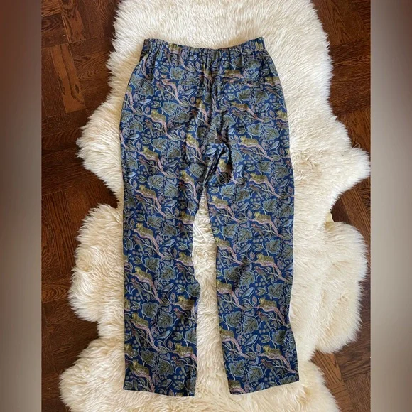 J. Crew 100% Silk Full-length Easy Pant Botanical Cheetah Print Women's 4 $198 - Picture 8 of 8